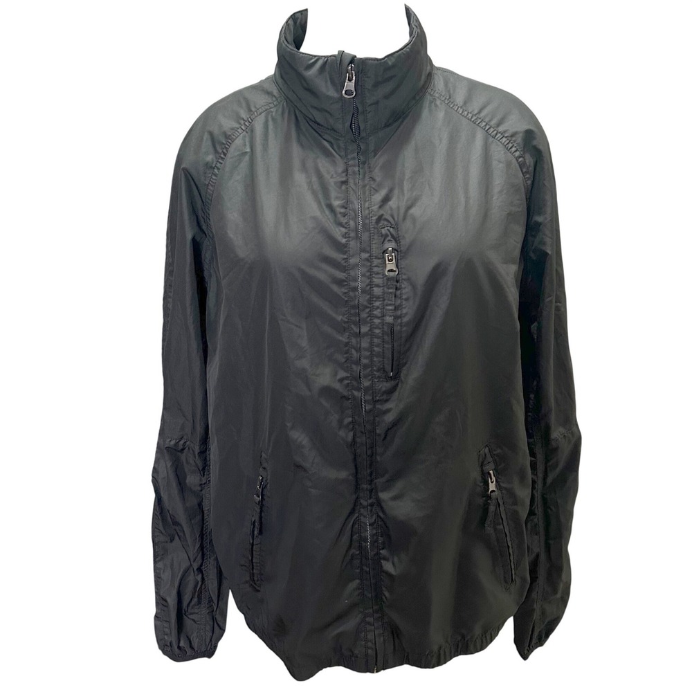 Brandy Melville Windbreaker Jacket Women One Size Black Full Zip Gorpcore Street